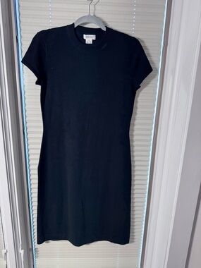 Barneys New York Black Short Sleeve Knit Mini Dress
